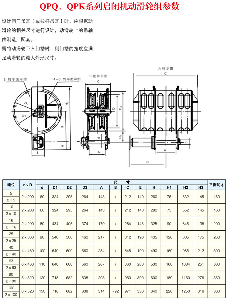 QPQ、QPK系列啟閉機(jī)動(dòng)滑輪組
